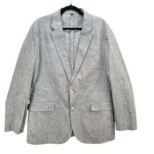 J Crew Ludlow Slim Fit Somelos Linen Blend Blazer 44L Suit Unstructured Jacket